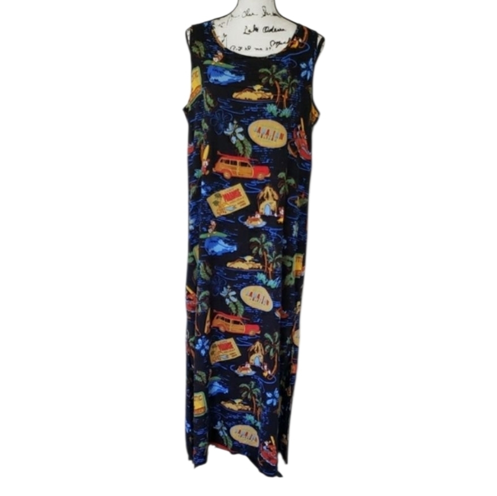 Disney Colorful Tropical Print Sleeveless Maxi Dress XL